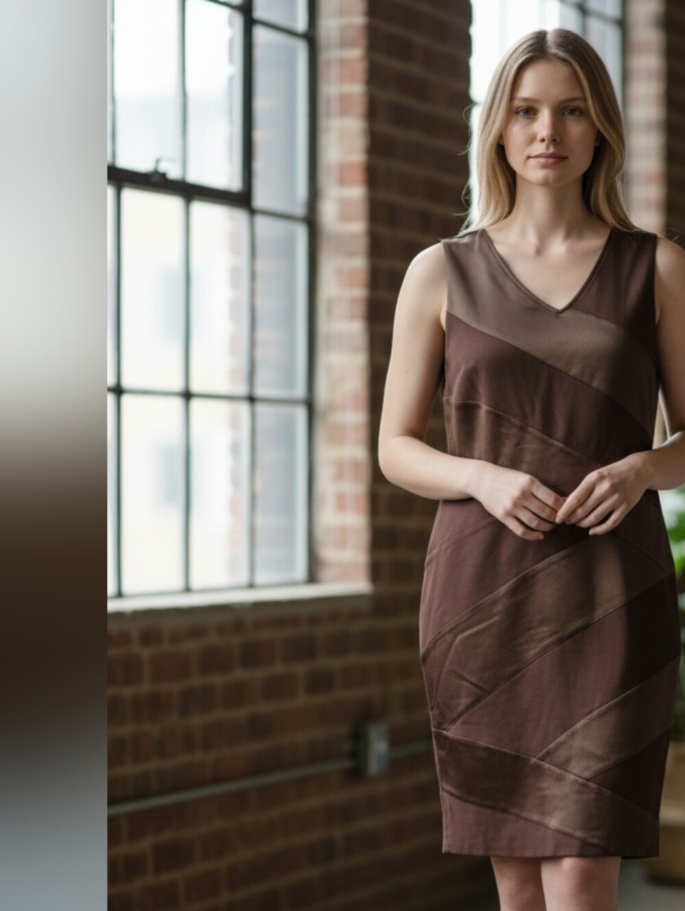 Nue by Shani Chocolate Brown Mini Dress